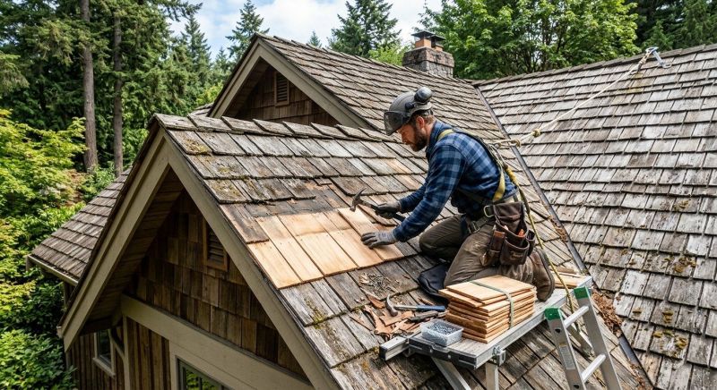Cedar Shake Roof Repair in Nederland, CO