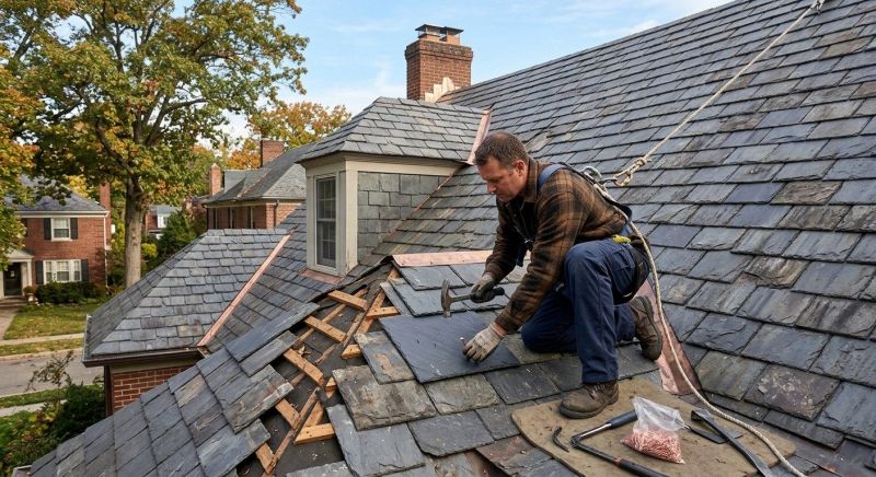 Slate Roof Leak Repair in Lafayette, CO